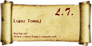 Lupu Tomaj névjegykártya